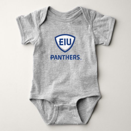 Eastern Illinois Panthers Schild & Wordmark-Logo Baby Strampler (Vorderseite)