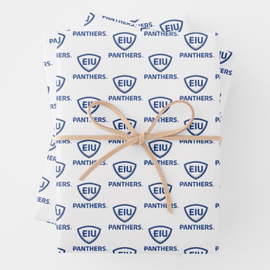 Eastern Illinois Panthers Schild & Wordmark-Logo Geschenkpapier Set (Beispiel)