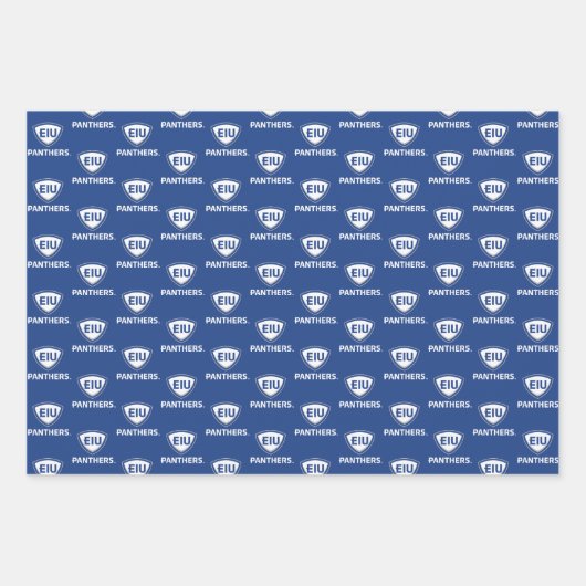 Eastern Illinois Panthers Schild & Wordmark-Logo Geschenkpapier Set (Vorderseite)