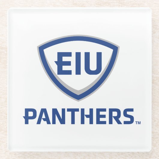 Eastern Illinois Panthers Schild & Wordmark-Logo Glasuntersetzer (Vorderseite)