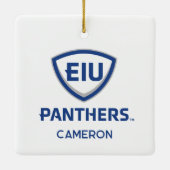 Eastern Illinois Panthers Schild & Wordmark-Logo Keramikornament (Rückseite)
