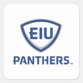 Eastern Illinois Panthers Schild & Wordmark-Logo Quadratischer Aufkleber (Vorderseite)