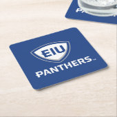 Eastern Illinois Panthers Schild & Wordmark-Logo Rechteckiger Pappuntersetzer (angewinkelt)