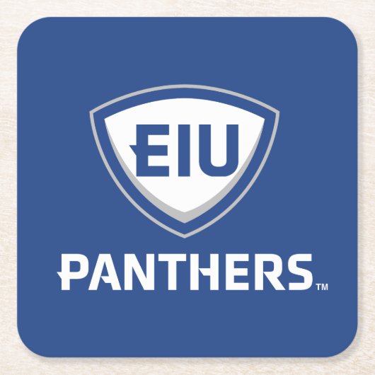 Eastern Illinois Panthers Schild & Wordmark-Logo Rechteckiger Pappuntersetzer (Vorderseite)