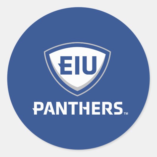 Eastern Illinois Panthers Schild & Wordmark-Logo Runder Aufkleber (Vorderseite)
