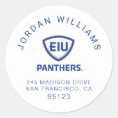 Eastern Illinois Panthers Schild & Wordmark-Logo Runder Aufkleber (Vorderseite)