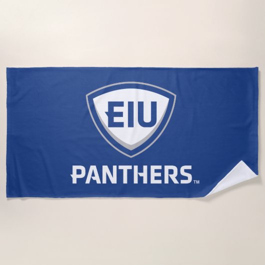 Eastern Illinois Panthers Schild & Wordmark-Logo Strandtuch (Vorderseite)