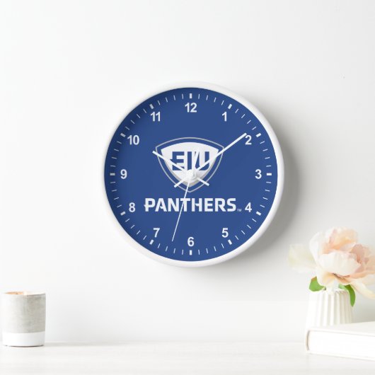 Eastern Illinois Panthers Schild & Wordmark-Logo Uhr (Zuhause)