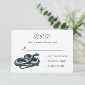 Eastern Indigo Schlange Naturkunde RSVP Karte (Stehend Vorderseite)
