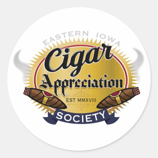 Eastern Iowa Cigar Appreciation Society Decal Runder Aufkleber (Vorderseite)