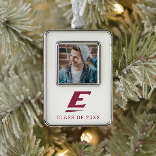 Eastern Kentucky University E Rahmen-Ornament Silber (Baum)