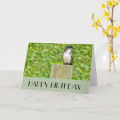Eastern Kingbird - Geburtskarte Karte (Gelbe Blume)