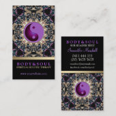 Eastern Lila YinYang New Age Yoga Business Cards Visitenkarte (Vorne/Hinten)
