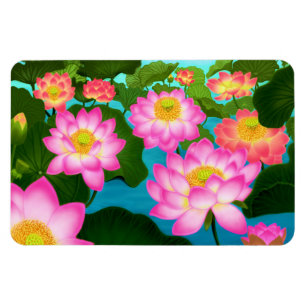 Eastern Lotus Water Garden Premium Magnet
