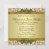 Eastern Peacock Feathers Dinner Party Einladungen (Rückseite)