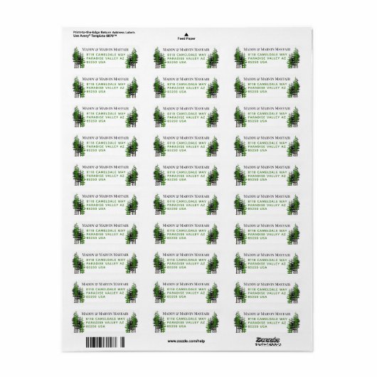 Eastern Pine Woodland Foods Return Address Label (Vorne)