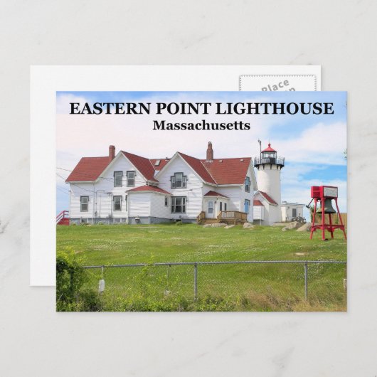 Eastern Point Lighthouse, Massachusetts Postkarte (Vorne/Hinten)