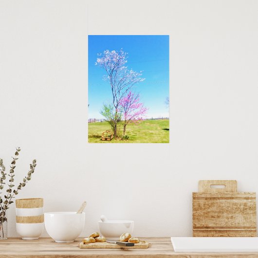 Eastern Redbud steht neben Eastern Redcedar Poster (Küche)