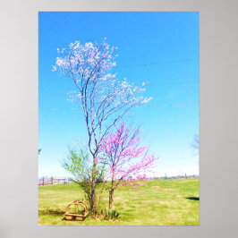 Eastern Redbud steht neben Eastern Redcedar Poster