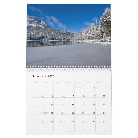 Eastern Sierra, Mammoth Seen, CA Kalender (Jan 2026)