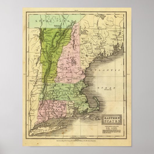Eastern Staaten Olney Map Poster (Vorne)