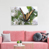 Eastern Tiger Swallow Schwanz von White Lilac Bush Leinwanddruck (Insitu (Wohnzimmer))