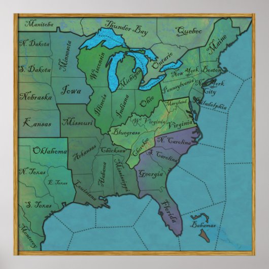 Eastern U.S. Board Game (Vintag) Poster (Vorne)