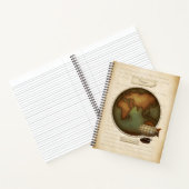 Eastern & Western Hemisphären Map Custom Steampunk Notizblock (Innenseite)