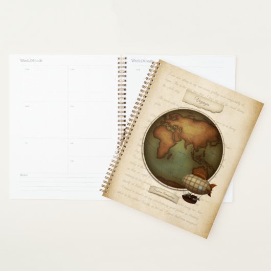 Eastern & Western Hemisphären Map Custom Steampunk Planer (Anzeige)