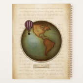 Eastern & Western Hemisphären Map Custom Steampunk Planer (Rückseite)