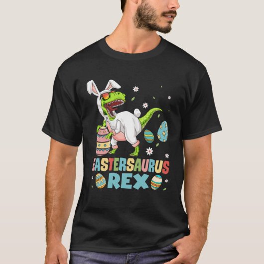 Eastersaurus Rex Trex Easter Bunny Dino Boys Kids  T-Shirt (Vorderseite)
