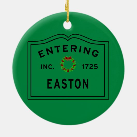 Easton MA Weihnachten Keramik Ornament (Hinten)