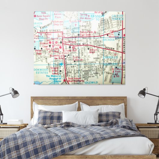 EASTON, MD Vintag Map Leinwanddruck (Insitu (Schlafzimmer))