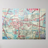 Easton, MD Vintag Map Poster
