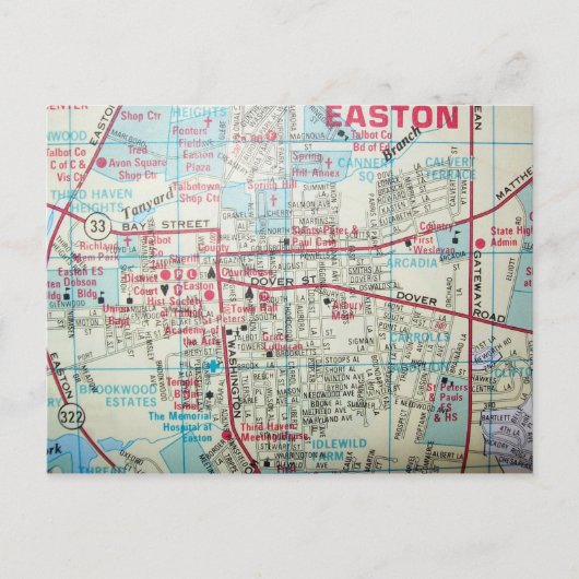 EASTON MD, Vintage Karte Postkarte (Vorderseite)