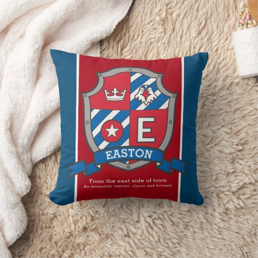 Easton-Name bedeutet Kid Red Blue Voice Kissen (Decke)