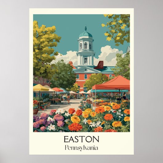 Easton Pennsylvania Vintager Stadtrundgang Poster (Vorne)