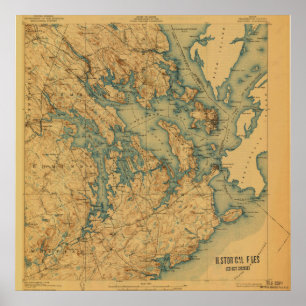 Eastport und Lubec Maine Vintage Karte Poster