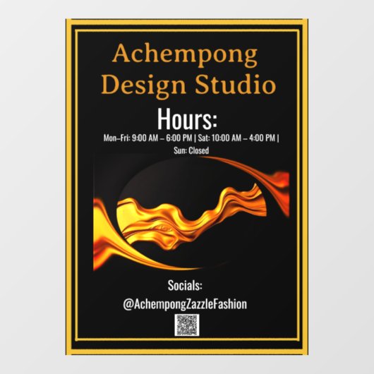 Easy-Apply Luxury: Achempong Residue-Free Store HR Fensteraufkleber (Blatt)