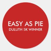 Easy As Pie Runder Aufkleber (Vorderseite)