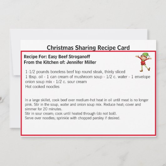 Easy Beef Stroganoff Rezept Sharing Weihnachten (Rückseite)