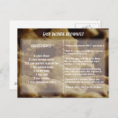 Easy Blonde Brownie Rezept Postkarte (Vorne/Hinten)