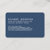Easy Branding Deep Dunkelgrau Blau Moderner Schrif Visitenkarte (Rückseite)