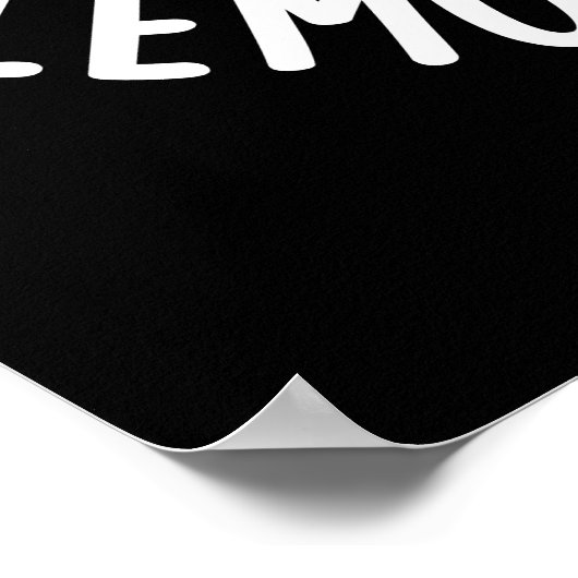 Easy Cheesy Lemon Squeezy Funny Food Puff Dark BG Poster (Ecke)