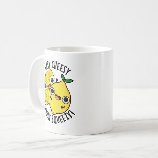Easy Cheesy Lemon Squeezy Funny Food Puff Kaffeetasse (Vorderseite Links)
