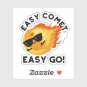 Easy Comet Easy Go Funny Astronomie Pun Aufkleber (Blatt)