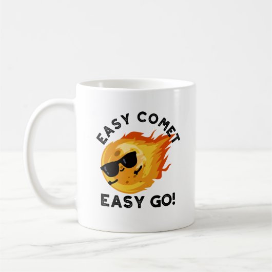 Easy Comet Easy Go Funny Astronomie Pun Kaffeetasse (Links)