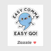 Easy Comma Easy Go Funny Punctuation Pub Aufkleber (Blatt)