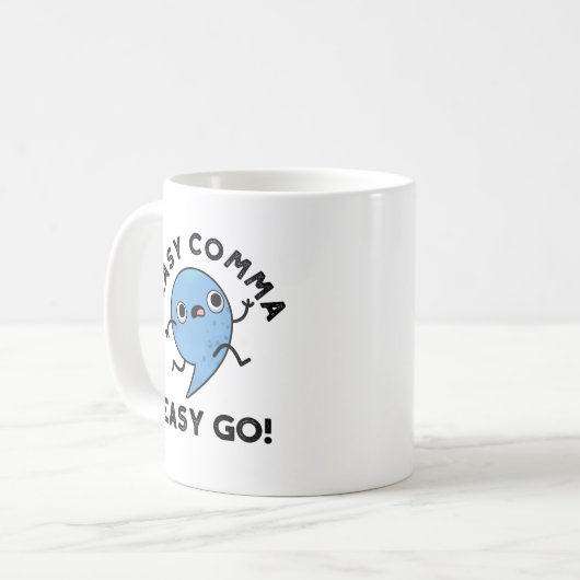 Easy Comma Easy Go Funny Punctuation Pub Kaffeetasse (Vorderseite Links)