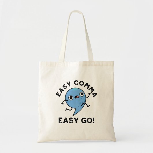 Easy Comma Easy Go Funny Punctuation Pub Tragetasche (Vorne)